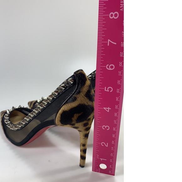 Galativi 85mm Leopard Print Pony Spiked Mesh Pumps heels D576 - Picture 6 of 12